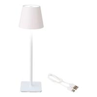Ledtafellamp Lumineo 894378 Wit Metaal 37 cm Herlaadbaar
