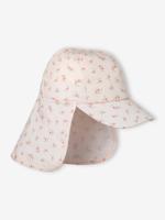 Sahara-hoed met anti-UV bescherming voor baby's met nekbescherming abrikoos (poederkleur)