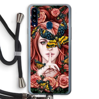 Lady Moth: Samsung Galaxy A20s Transparant Hoesje met koord