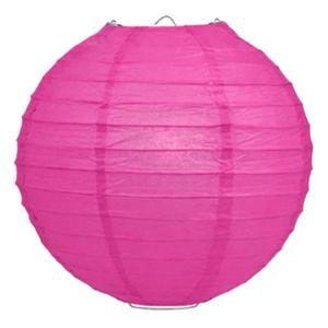 Luxe bol feest lampion - fuchsia roze - dia 25 cm - papier