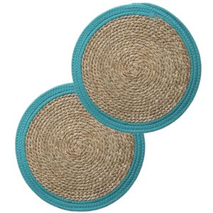 Set van 8x stuks placemats zeegras blauw 39 cm