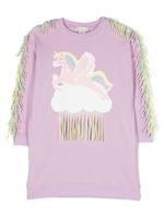 Stella McCartney Kids robe-sweat à motif licorne - Violet - thumbnail