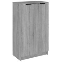 The Living Store Schoenenkast - Grijs Sonoma Eiken - 59 x 35 x 150 cm - Bewerkt hout