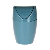 Mini prullenbakje - blauw - kunststof - keuken aanrecht model - 1,5 Liter - 12 x 17 cm - Prullenbakken - thumbnail