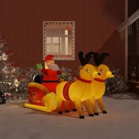 VidaXL Kerstdecoratie kerstman en rendieren opblaasbaar led 130 cm