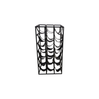Wijnrek 18 flessen - 33x33x64 - zwart - metaal/leer
