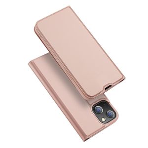 Dux Ducis - Slim bookcase hoes - iPhone 13 Mini - Rose Goud