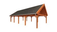Overkapping Zadeldak XXL 1250x700 cm- Zadeldak- Onbehandeld lariks Douglas hout- Trendhout
