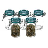 Inmaakpot/voorraadpot - 10x stuks - 60 ml - glas met beugelsluiting - weckpot