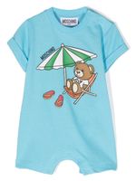 Moschino Kids barboteuse Teddy Bear en coton - Bleu