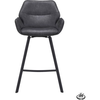 Barstoel Lizz 65cm Bull Antraciet