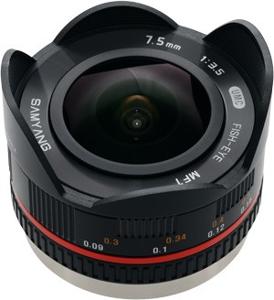 Samyang 7.5mm f/3.5 UMC Fisheye MILC Groothoeklens type "fish eye" Zwart