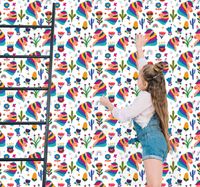 Behang kinderkamer Eenhoornpatroon met bloemen