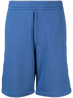 Alexander McQueen short en jersey à bande logo - Bleu