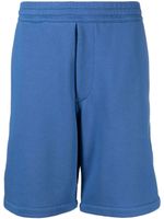 Alexander McQueen short en jersey à bande logo - Bleu - thumbnail