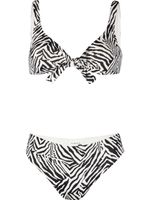 Fisico bikini réversible à imprimé zébré - Noir