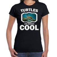 T-shirt turtles are serious cool zwart dames - schildpadden/ zee schildpad shirt 2XL  -