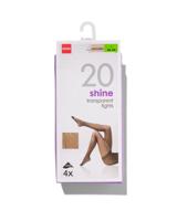 HEMA 4-pak Pantys Glans Transparant 20 Denier Poeder (poeder)