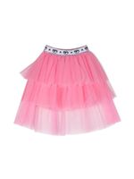 Chiara Ferragni Kids jupe en tulle à taille logo - Rose