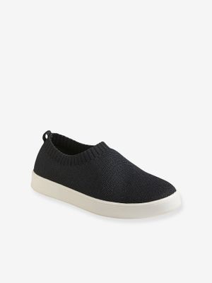 Ecologisch verantwoorde slip-on sneakers voor meisjes zwart