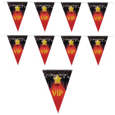 VIP thema vlaggenlijn - 2x - 5 meter - Feestversiering vlaggetjes - Feestartikelen - plastic