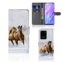 Samsung Galaxy S20 Ultra Telefoonhoesje met Pasjes Paarden - thumbnail