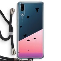 Fly away: Huawei P20 Transparant Hoesje met koord