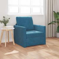 Vloerslaapbank met kussen Blauw 74 x 77 x 81 cm Fluweel