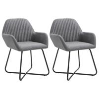 Eetkamerstoelen 2 st stof donkergrijs