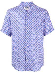 LOVE BRAND & Co. chemise en lin à imprimé graphique - Bleu