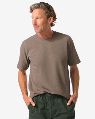 HEMA Heren T-shirt Relaxed Fit Taupe (taupe)
