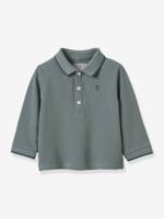 Polo in piqué gebreid baby biologisch katoen CYRILLUS groen