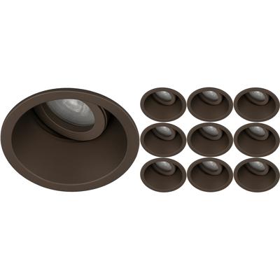 Inbouwspot 10 Pack - Sigmi Verno Pro - Rond - Brons - Kantelbaar - Zaagmaat 80mm Diameter 95mm - Incl. GU10 Fitting
