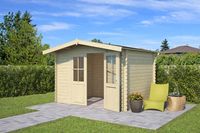 Outdoor Life Baltimore Blokhut 292x230 cm 28 mm vuren blank- Zadeldak- Onbehandeld vurenhout- Outdoor Life