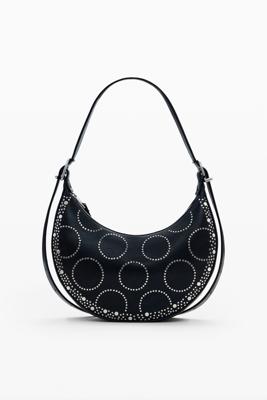 Kleine ovale tas met studs - BLACK - U