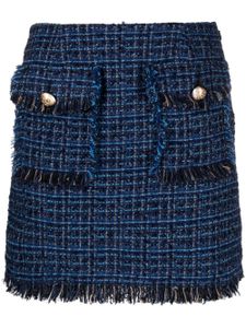 LIU JO jupe en tweed à bords francs - Bleu