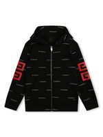 Givenchy Kids hoodie zippé à logo imprimé - Noir - thumbnail