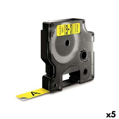 Gelamineerde Tape voor Labelmakers Dymo D1 45018 12 mm LabelManager™ Geel Zwart (5 Stuks)