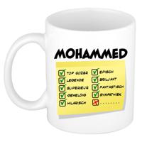 Naam mok Mohamed - wit - top gozer - keramiek - 300 ml - cadeau collega beker - thumbnail