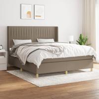 Boxspring met matras stof taupe 180x200 cm