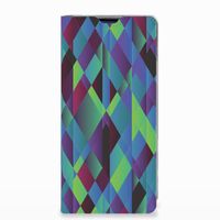 Samsung Galaxy S10 Plus Stand Case Abstract Green Blue - thumbnail