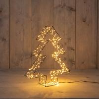 Metal 36 cmx7 cm 3D Tree Black With 300Led Classic Warm - Annas collection