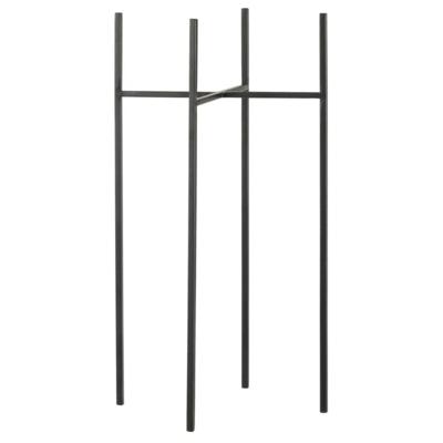 Mica Decorations - bloempot plantenpot standaard / verhoger - zwart - B18.5 x H55 cm - metaal