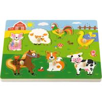 VIGA hout legpuzzel met geluid, boerderijdieren, afm 33x22,5x3 cm, 1 stuk