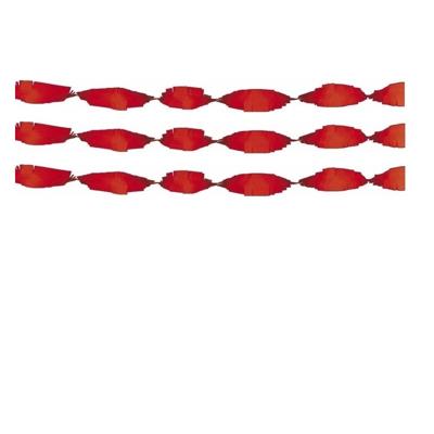 3x crepe papier slingers/guirlande - 6 meter - multi-kleur