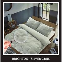 Hotel Home Collection - Dekbedovertrek - Brighton - 140x200/220 +1*60x70 cm - Zilver Grijs - thumbnail
