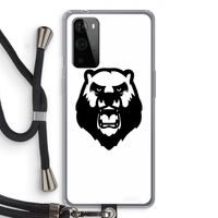 Angry Bear (white): OnePlus 9 Pro Transparant Hoesje met koord
