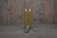 2PCS GOUD RUSTIEK WAX DINER KAARS 23CM BEW. VLAM MET AFSTANDS BEDIENING 2XAA - Annas collection