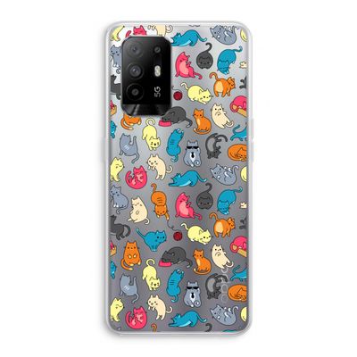 Kleurrijke katten: Oppo A95 5G Transparant Hoesje