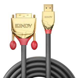 Lindy 36194 HDMI DVI-D Grijs kabeladapter/verloopstukje